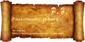 Paulcsenetz Hubert névjegykártya